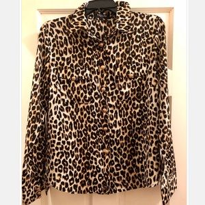 Beulah Style cheetah button-down shirt